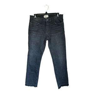 Current/Elliott Crop Ankle Fray Jeans Black Size 28